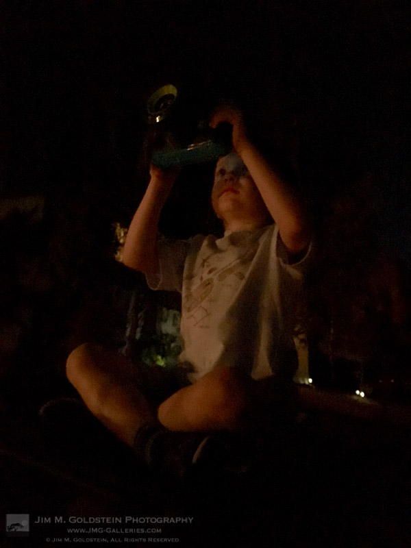 Future Photographer Taking in His 1st Lunar Eclipse
