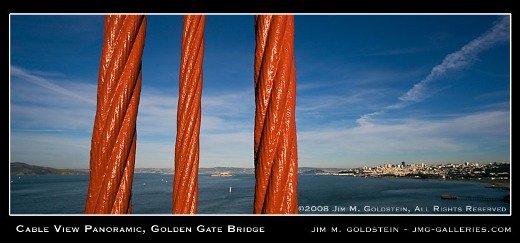 Cable View Panoramic, Golden Gate Bridge photo by Jim M. Goldstein