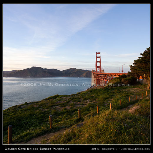 Golden Gate Bridge Panoramic Sunset photo by Jim M. Goldstein