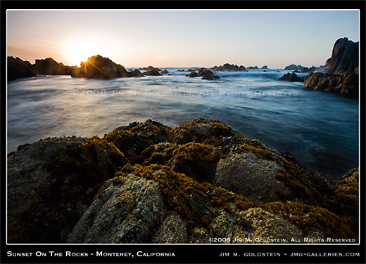 Sunset on the Rocks - Monterey, California photo by Jim M. Goldstein
