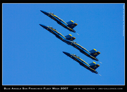 Blue Angels, San Francisco Fleet Week 2007, photo by Jim M. Goldstein