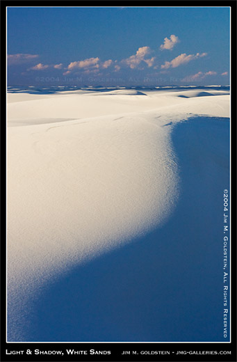 Light and Shadow, White Sands National Monument landscape photo by Jim M. Goldstein