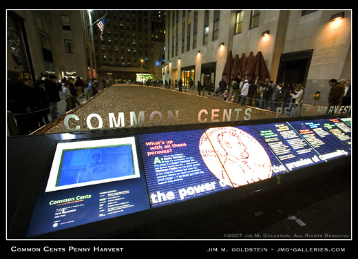 Common Cents Penny Harvest Field in Rockefeller Center, New York photo by Jim M. Goldstein