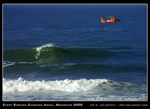 Every Surfers Guardian Angel, Mavericks 2005 photo by Jim M. Goldstein