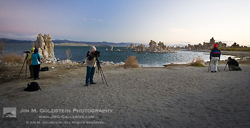 Photographers at Mono Lake Photographing Sunset