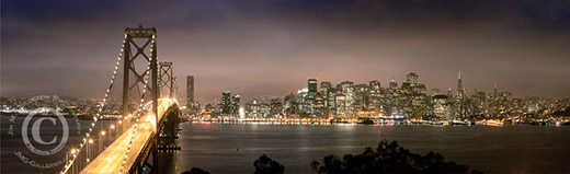 Re-emerging From The Storm - Bay Bridge and Downtown San Francisco at Night