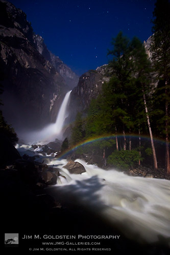 Lunar Rainbow (Moonbow) at Lower Yosemite Falls, Yosemite National Park