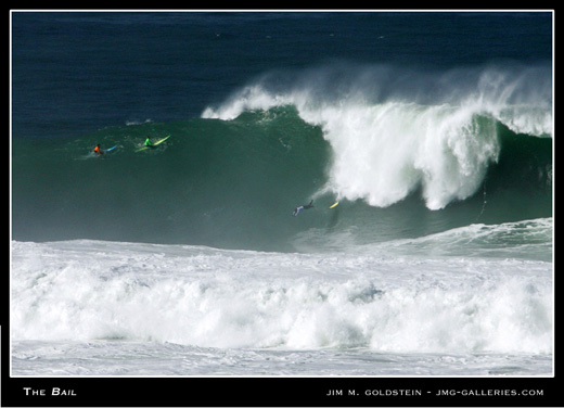 Mavericks Big Wave Surf Contest - The Bail photograph by Jim M. Goldstein