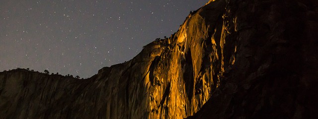 Horsetail Falls Moonset Light, Yosemite National Park