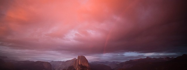 Sunset Transformation and Rainbow - Yosemite National Park, California