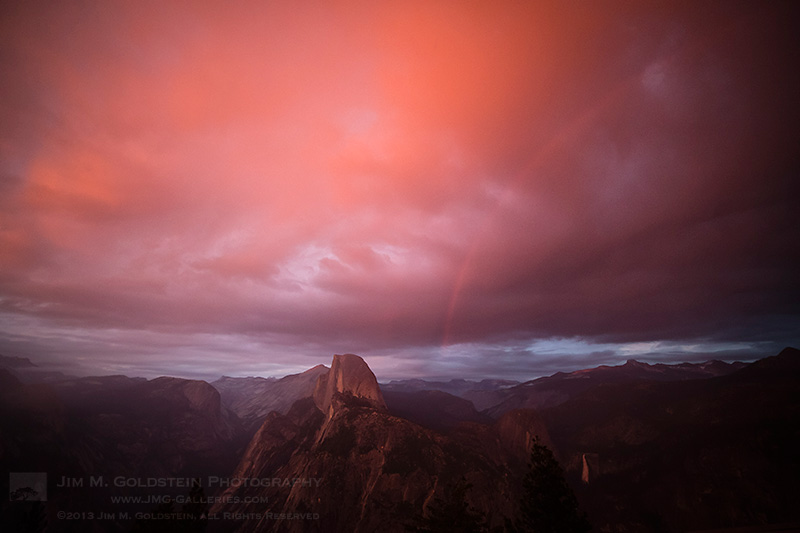 Sunset Transformation and Rainbow - Yosemite National Park, California