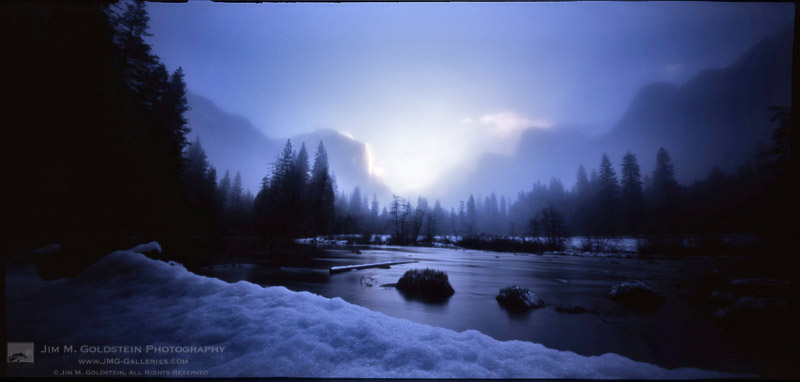 Snowy Sunrise at Gates of the Valley, Yosemite National Park