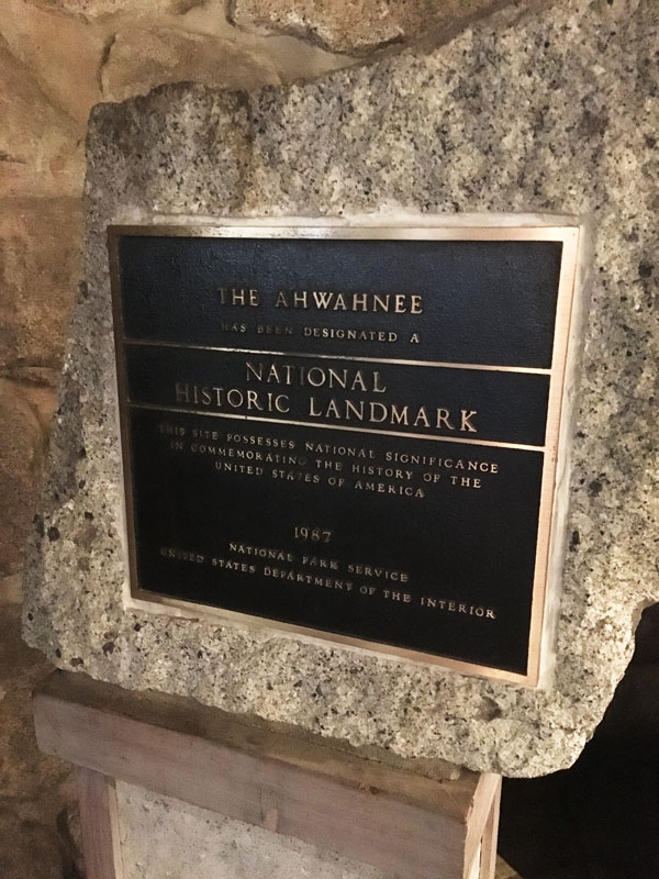 The Ahwahnee National Historical Landmark  Placard