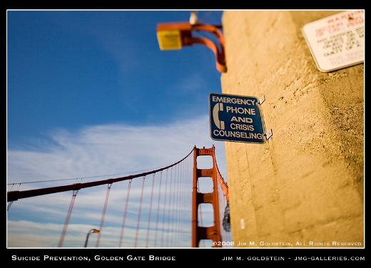 Suicide Prevention, Golden Gate Bridge photo by Jim M. Goldstein