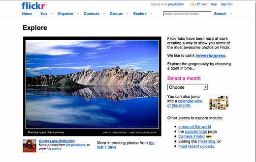 Flickr Explore - Crater Lake landscape photo by Jim M. Goldstein