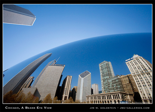 Chicago, A Beans Eye View photo by Jim M. Goldstein, Cloud Gate