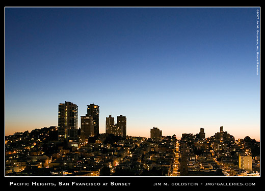 Pacific Heights, San Francisco at Sunset landscape photo by Jim M. Goldstein