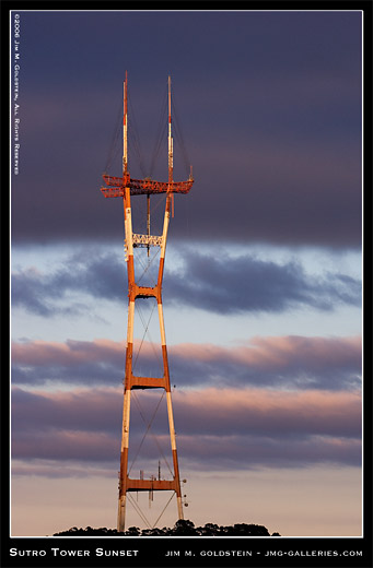 Sutro Tower Sunset photo by Jim M. Goldstein