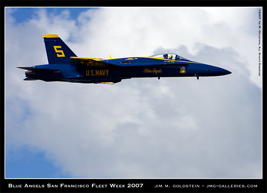 Blue Angels, San Francisco Fleet Week 2007, Golden Gate Bridge, photo by Jim M. Goldstein