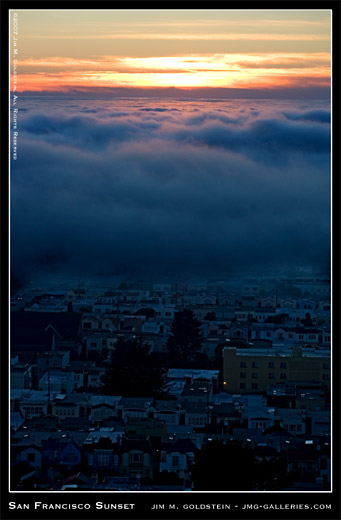 San Francisco Sunset and Fog landscape photo by Jim M. Goldstein