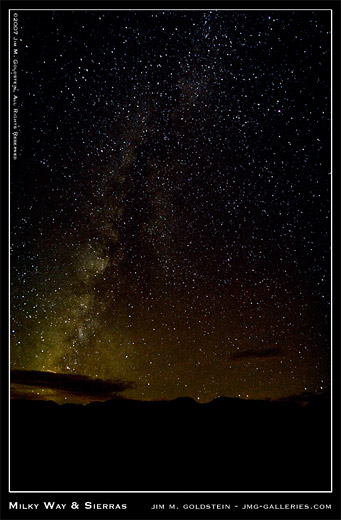 Milky Way Above The Sierra Nevada Mountains landscape photo by Jim M. Goldstein