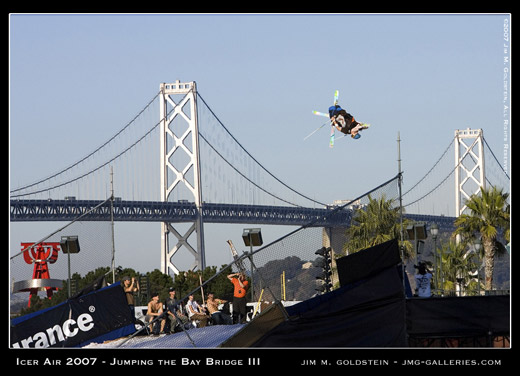 Jumping the Bay Bridge - Catching Big Air at Icer Air 2007 sports photo by Jim M. Goldstein