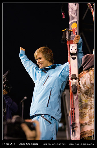 Jon Olsson Winner of the Icer Air 2007 Big-Air Ski Championship sports photo by Jim M. Goldstein