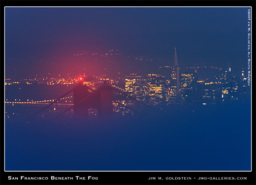 San Francisco Beneath The Fog photo by Jim M. Goldstein, San Francisco, landscape, cityscape, skyline