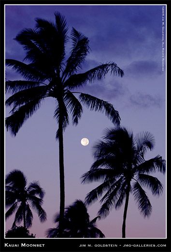 Kauai Moonset landscape photograph by Jim M. Goldstein