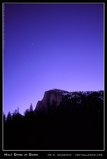 Half Dome at Dawn, Yosemite landscape photograph by Jim M. Goldstein