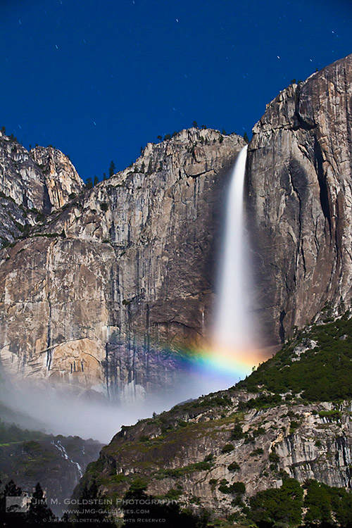 Lunar Rainbow (Moonbow) over Upper Yosemite Falls, Yosemite National Park