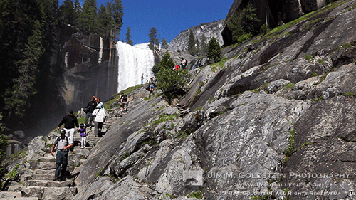Yosemite Mist Trail Hikers - Cinemagraph - Yosemite National Park
