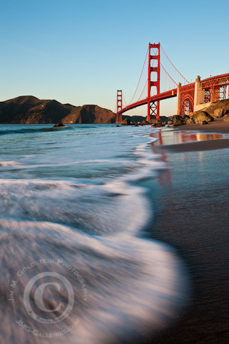 Golden Gate Bridge & Surf at Sunset