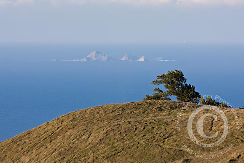 Farallon Islands, California as seen from the Marin Headlands