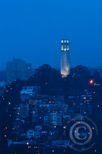 Coit Tower in the Rain