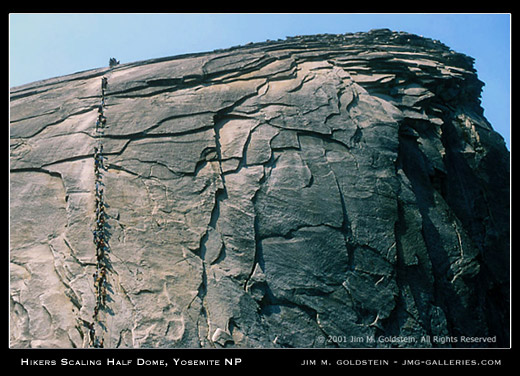 Hikers Scaling Half Dome, Yosemite National Park