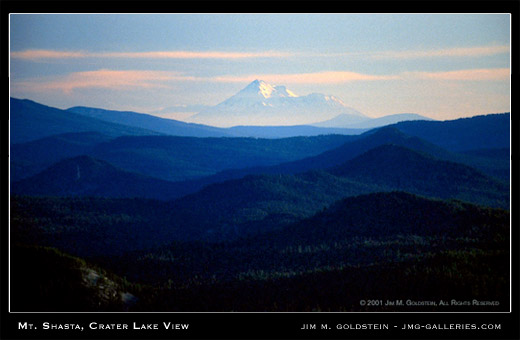 Mount Shasta View from Crater Lake - landscape photograph by Jim M. Goldstein