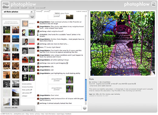 Photophlow Discussion Room and Interface