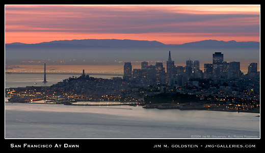 San Francisco At Dawn landscape photograph by Jim M. Goldstein